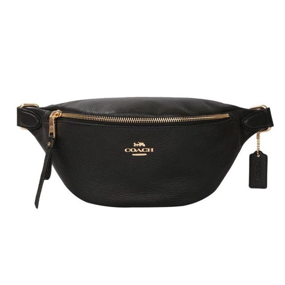 Coach Black Leather Belt Bag/Fanny Pack - Picture 2 of 12